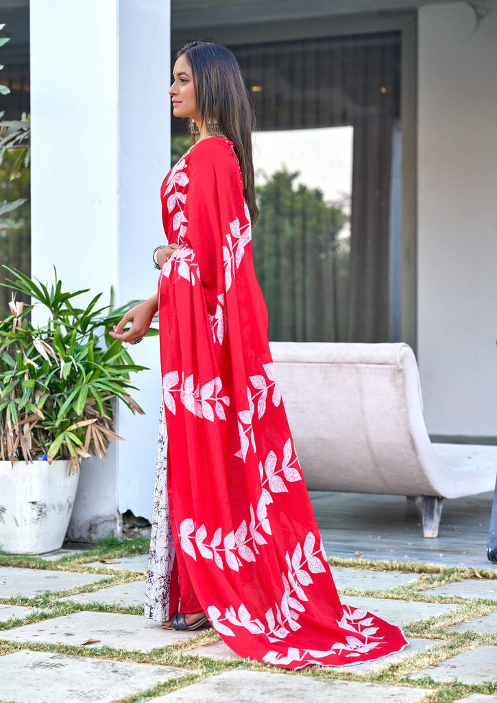 BAGRU BLOCK PRINT MULMUL COTTON MULTICOLOR SAREES