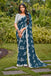 LEELAWANTHI SOFT PURE COTTON BAGRU PRINT BLUE SAREE