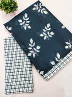 LEELAWANTHI SOFT PURE COTTON BAGRU PRINT BLUE SAREE