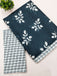 LEELAWANTHI SOFT PURE COTTON BAGRU PRINT BLUE SAREE