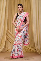 LOTUS SOFT PURE COTTON BAGRU FLOWER PRINT MULTICOLOR SAREE