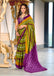 MADHUBALA PURE MULMUL COTTON IKKAT HAND BLOCK PRINT GREEN SAREE