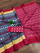 MADHUBALA PURE MULMUL COTTON IKKAT HAND BLOCK PRINT GREY SAREE