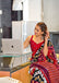 MAHARANI PURE MULMUL COTTON IKKAT PRINTD RED AND BLACK SAREE