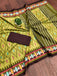 MALAVIKA PURE MULMUL COTTON IKKAT PRINTD GREEN SAREE