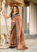 MALAVIKA PURE MULMUL COTTON IKKAT PRINTD LIGHT BROWN SAREE