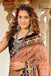 MALAVIKA PURE MULMUL COTTON IKKAT PRINTD LIGHT BROWN SAREE
