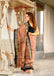 MALAVIKA PURE MULMUL COTTON IKKAT PRINTD LIGHT BROWN SAREE
