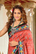 MALAVIKA PURE MULMUL COTTON IKKAT PRINTD PEACH SAREE