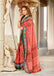 MALAVIKA PURE MULMUL COTTON IKKAT PRINTD PEACH SAREE