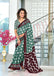 MALHARI IKKAT HAND PRINT MULMUL COTTON GREEN SAREE