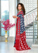 MALHARI IKKAT HAND PRINT MULMUL COTTON GREY SAREE