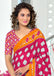 MALHARI IKKAT HAND PRINT MULMUL COTTON LIGHT PINK SAREE