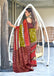 MAYTRI PURE MULMUL COTTON IKKAT  PRINTD GREEN SAREE