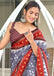 MAYTRI PURE MULMUL COTTON IKKAT  PRINTD LIGHT GREY SAREE