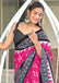 MAYTRI PURE MULMUL COTTON IKKAT  PRINTD LIGHT PINK SAREE