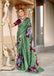MEERI SOFT MULMUL COTTON AND COMFORT FABRIC GREEN SAREE
