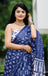 MISS JULIYANA PRIMUM COTTON JAIPUR BAGRU PRINTED COTTON MULMUL BLUE SAREE