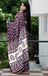 MISS JULIYANA PRIMUM COTTON JAIPUR BAGRU PRINTED COTTON MULMUL BROWN SAREE