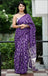 MISS JULIYANA PRIMUM COTTON JAIPUR BAGRU PRINTED COTTON MULMUL PURPLE SAREE