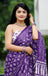 MISS JULIYANA PRIMUM COTTON JAIPUR BAGRU PRINTED COTTON MULMUL PURPLE SAREE