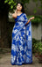 MISS JULIYANA PRIMUM COTTON JAIPUR BAGRU PRINTED COTTON MULMUL BLUE SAREE