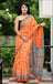MISS JULIYANA PRIMUM COTTON JAIPUR BAGRU PRINTED COTTON MULMUL ORANGE SAREE