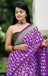 MISS JULIYANA PRIMUM COTTON JAIPUR BAGRU PRINTED COTTON MULMUL PURPEL SAREE