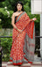 MISS JULIYANA PRIMUM COTTON JAIPUR BAGRU PRINTED COTTON MULMUL RUST RED SAREE
