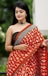 MISS JULIYANA PRIMUM COTTON JAIPUR BAGRU PRINTED COTTON MULMUL RUST RED SAREE