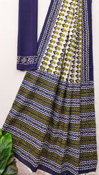 MISS JULIYANA PRIMUM COTTON JAIPUR BAGRU PRINTED COTTON MULMUL GREEN SAREE