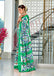 NAYANTHARA PURE MULMUL COTTON IKKAT PRINTD GREEN AND YELLOW SAREE