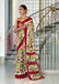 NAYANTHARA PURE MULMUL COTTON IKKAT PRINTD MARRON AND GREEN SAREE