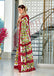 NAYANTHARA PURE MULMUL COTTON IKKAT PRINTD MARRON AND GREEN SAREE