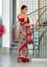 NAYANTHARA PURE MULMUL COTTON IKKAT PRINTD RED AND YELLOW SAREE