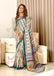 NIRMALA PURE MULMUL COTTON HAND BLOCK PRINT GREEN SAREE