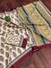 NIRMALA PURE MULMUL COTTON HAND BLOCK PRINT MAROON SAREE