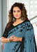 PADMAVATI PURE MULMUL COTTON FANCY HAND BLOCK PRINT GREY SAREE