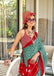 PALLAVI MULMUL PURE COTTON FANCY HAND BLOCK PRINT TEAL SAREE