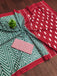 PALLAVI MULMUL PURE COTTON FANCY HAND BLOCK PRINT TEAL SAREE
