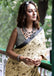 PANCHI INDIAN STYLE PURE COTTON BLOCK PRINT CREAM SAREE