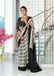 PARIBHASHA PURE MULMUL COTTON FANCY HAND BLOCK PRINT WHITE AND BLACK SAREE