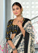 PARIBHASHA PURE MULMUL COTTON FANCY HAND BLOCK PRINT WHITE AND BLACK SAREE