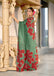 FLORAL BATIK HAND BLOCK STYLE PRINT MULMUL COTTON GREEN SAREE