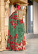 FLORAL BATIK HAND BLOCK STYLE PRINT MULMUL COTTON GREEN SAREE