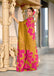 FLORAL BATIK HAND BLOCK STYLE PRINT MULMUL COTTON MUSTARD SAREE