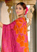 FLORAL BATIK HAND BLOCK STYLE PRINT MULMUL COTTON ORANGE SAREE