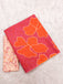 FLORAL BATIK HAND BLOCK STYLE PRINT MULMUL COTTON ORANGE SAREE