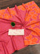 FLORAL BATIK HAND BLOCK STYLE PRINT MULMUL COTTON ORANGE SAREE