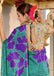 FLORAL BATIK HAND BLOCK STYLE PRINT MULMUL COTTON TEAL GREEN SAREE